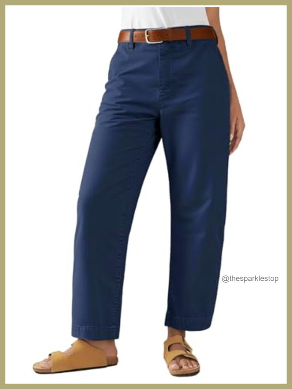 Flamingals Low Rise Barrel Leg Cropped Casual Pants
